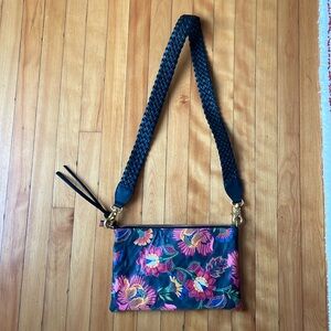 Johnny Was Leather Floral Crossbody Bag